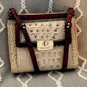 Brahmin crossbody with exterior card wallet pocket